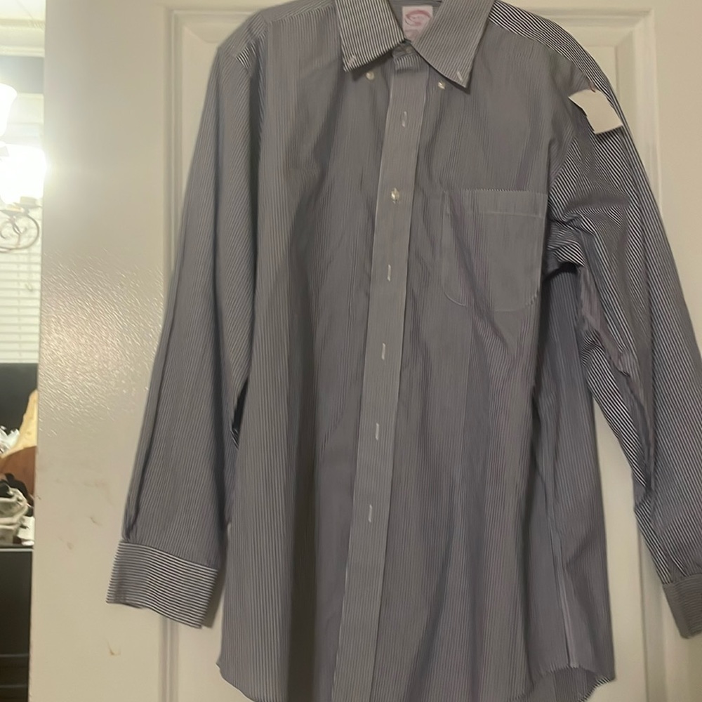 Brooks brothers dress shirt beautiful blue pin strip